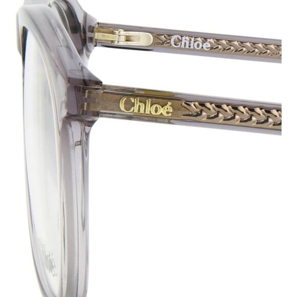 New Authentic Chloé Womens Aviator Grey Grey Transparent Fashion Designer Sungla - Picture 5 of 5